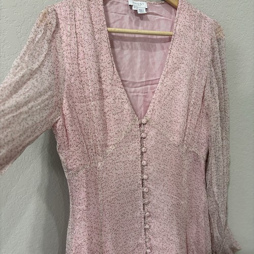 Ghost london dress small - london, pink